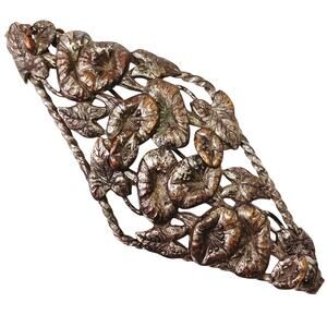 Rare Unusual Antique Weathered Edwardian Art Nouveau Brooch Silver Plated c1900